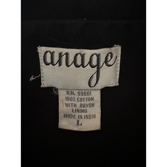 Anage Black Jungle Animal Embroidered Jacket L 100% Cotton - Picture 4 of 7